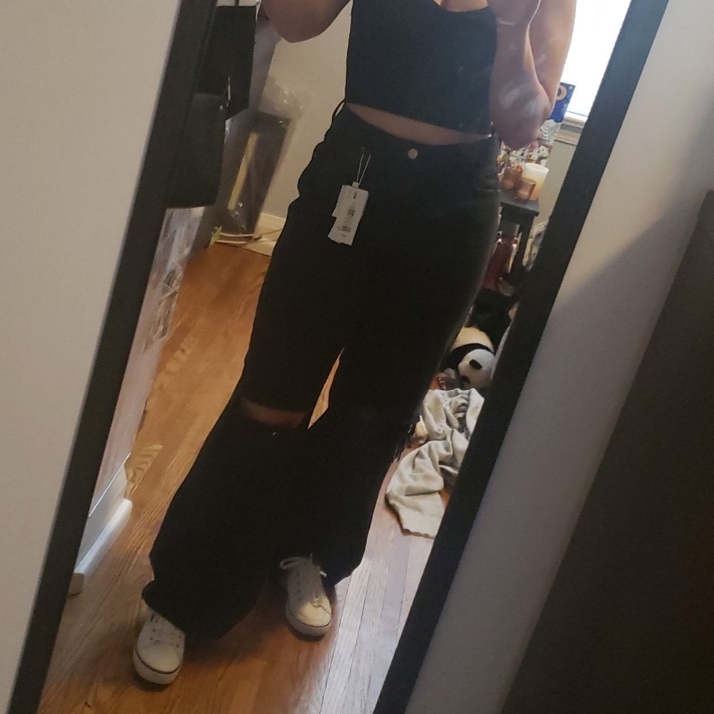 NWT Dynamite distressed wide leg jeans
